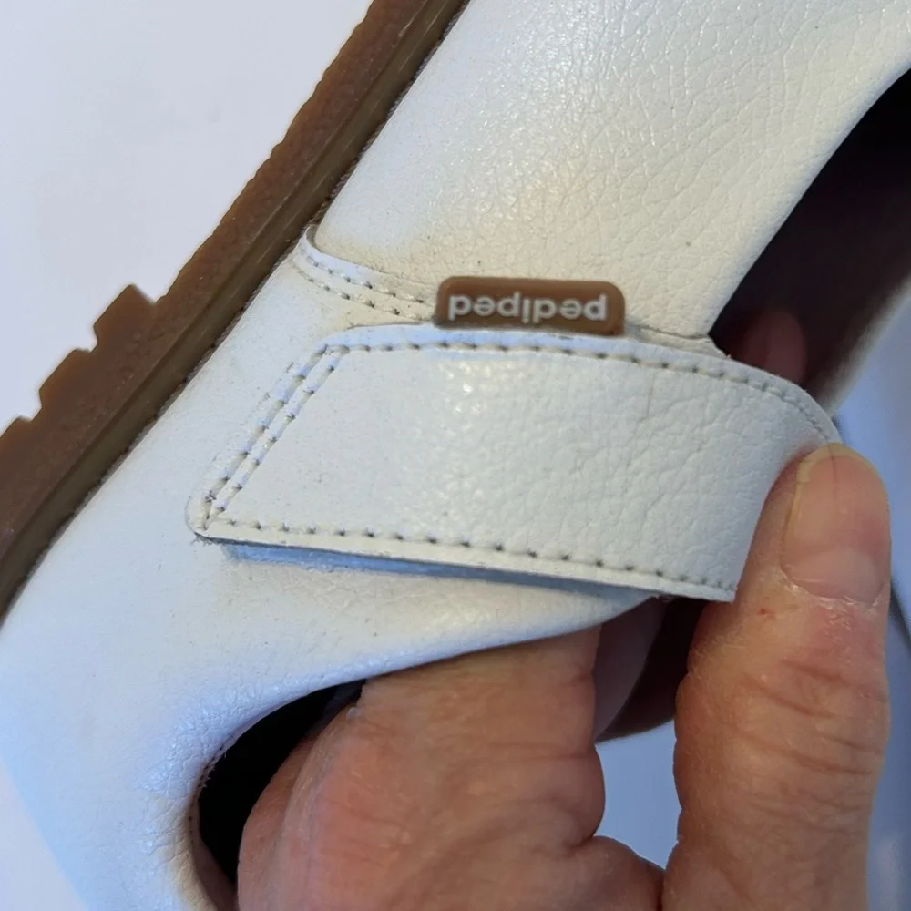 Pediped Flex Ann White Leather Shoes Little Girl US 12.5-13 EU 30 Church Wedding